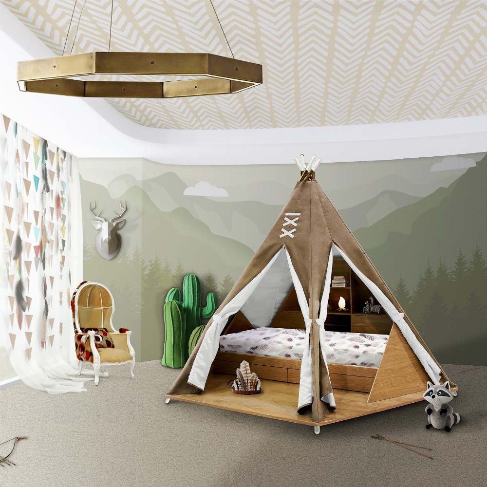 Be Inspired by Kids Bedroom Ideas in Neutral Shades and Synthetic Furs 7