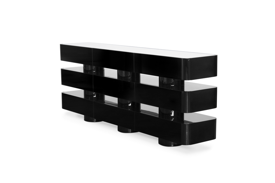 black and white contemporary console